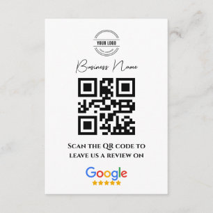 Carte D'accompagnement Google Avis de commerce Lien de notation QR Code n