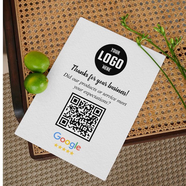 Carte D'accompagnement Google Reviews QR Code Business Enclosure Card (Google Reviews QR Code Business Enclosure Cards)
