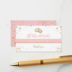 Carte D'accompagnement Gorgeous - Gold Pink COLLECTION A Tous les détails