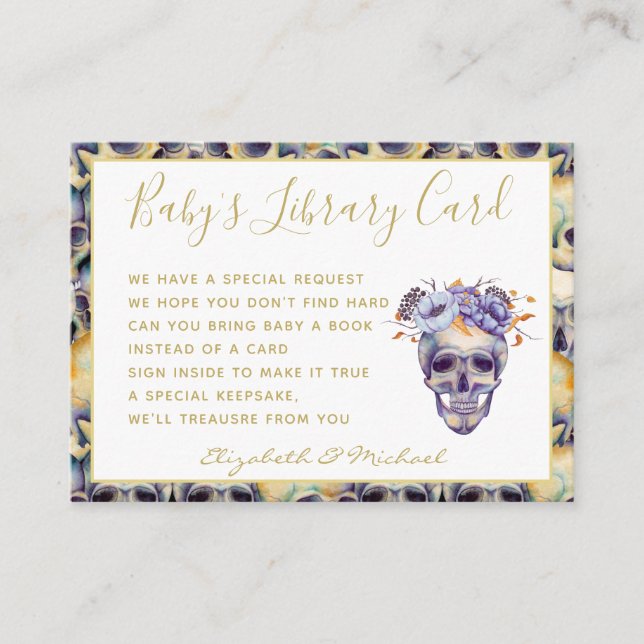 Carte D'accompagnement Goth Baby Library Demande de livre Skuls Halloween (Devant)