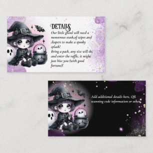 Carte D'accompagnement Goth Baby Sorcière Douche Violet Black Diaper Raff