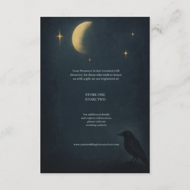 Carte D'accompagnement Gothic Raven Mariage Détail (Dos)