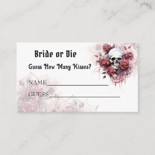 Carte D'accompagnement Gothique Halloween Fête des mariées Baisers Guess 