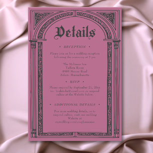 Carte D'accompagnement Gothique Noir Bourgogne Médiéval jusqu'à la mort M