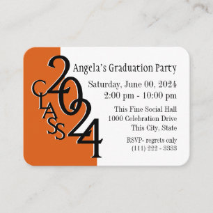 Carte D'accompagnement Graduation Party Orange Photo Insert Card 2020