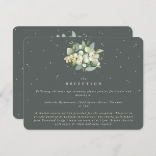 Carte D'accompagnement Gray Green Snowberry+Eucalyptus Bouquet Réception
