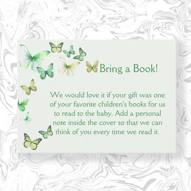Carte D'accompagnement Green A Little Butterfly Baby shower (Créateur téléchargé)