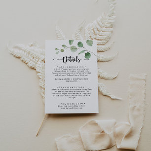 Carte D'accompagnement Green Delight Eucalyptus Détails du Mariage