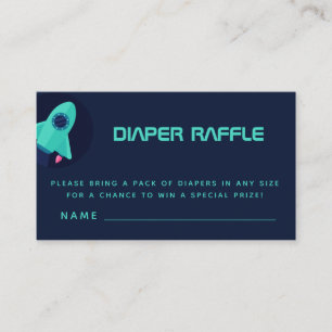 Carte D'accompagnement Green Rocket Spacship Space Thème Diaper Raffin