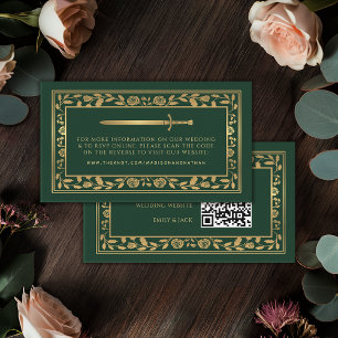 Carte D'accompagnement Green Royal Sword Mariage Website RSVP QR Code