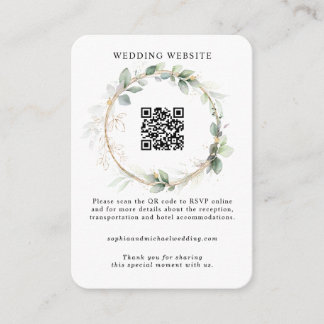Carte D'accompagnement Greenery and Gold Wedding Enclosure Card