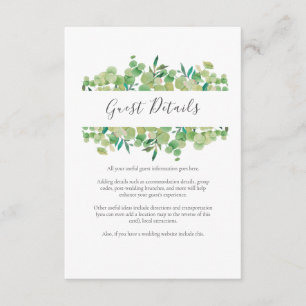 Carte D'accompagnement Greenery Eucalyptus Informations complémentaires