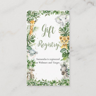 Carte D'accompagnement Greenery Jungle Safari Animaux Cadeaux