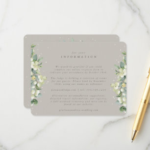Carte D'accompagnement Greige Snowberry+Eucalyptus Info Mariage Bord