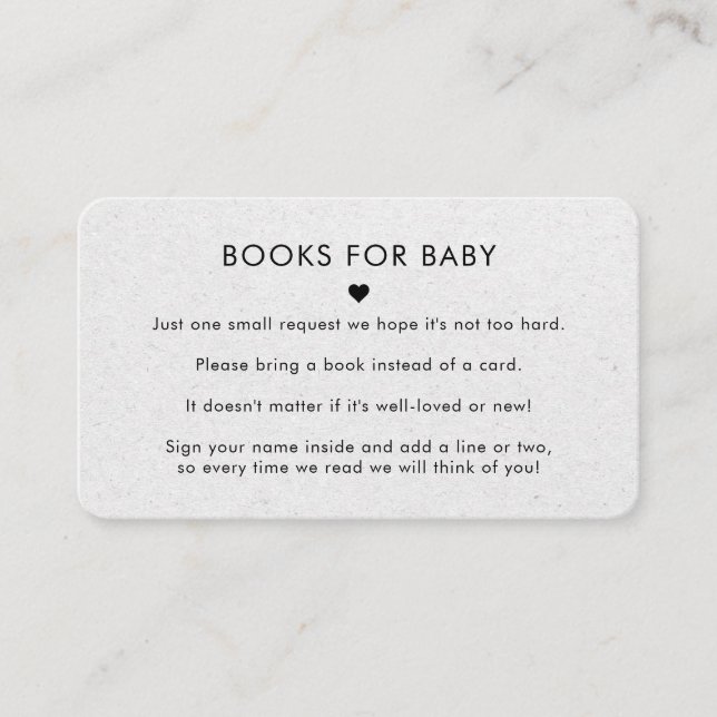 Carte D'accompagnement Grey Kraft Papier Terre Livres Demander Baby showe (Devant)