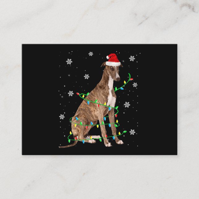 Carte D'accompagnement greyhound christmas light cute santa greyhound (Devant)