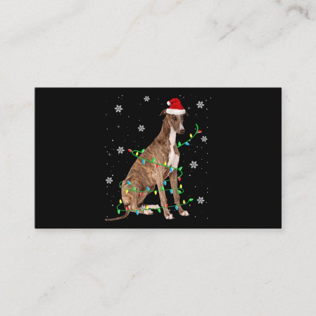 Carte D'accompagnement greyhound christmas light cute santa greyhound (Devant)