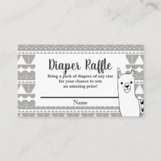 Carte D'accompagnement Gris Aztèque moderne & Llama blanc