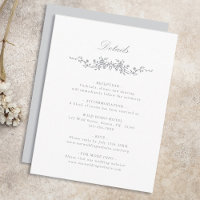Gris Classique Français Floral Détails Mariage