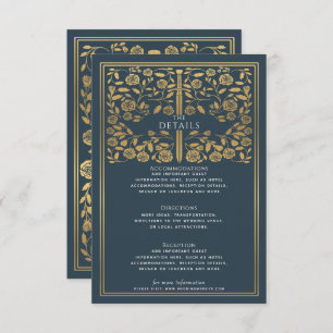 Carte D'accompagnement Gris Royal Medieval Mariage Détails