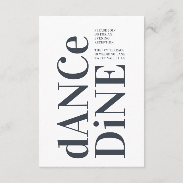 Carte D'accompagnement Gros Monogramme Moderne Gras Simple Mariage (Devant)