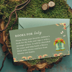 Carte D'accompagnement Grossir avec l'amour livre Baby shower pour bébé