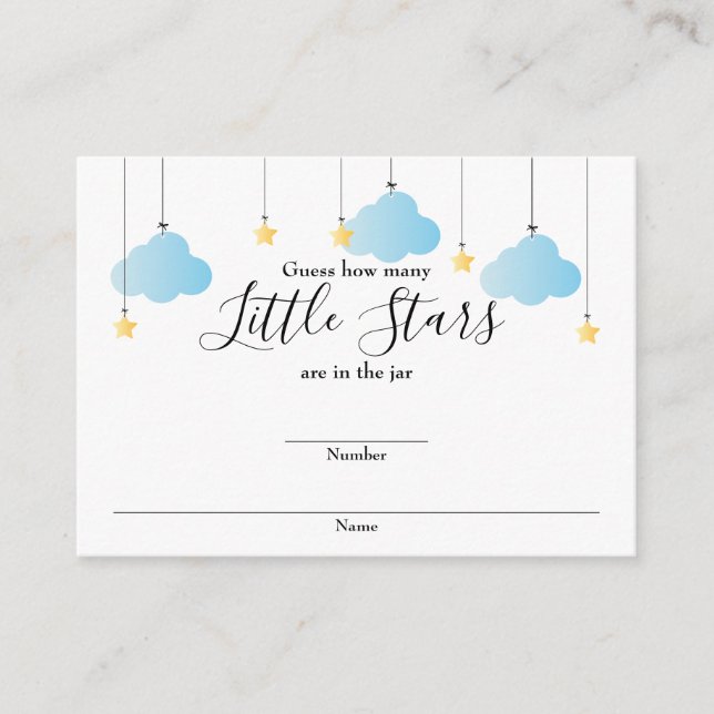 Carte D'accompagnement Guess How Many Stars Baby Shower Game (Devant)