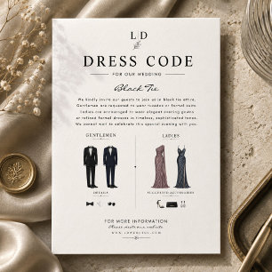 Carte D'accompagnement Guide de code vestimentaire de mariage luxe en noi