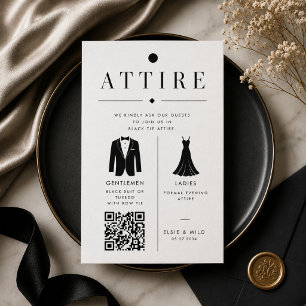 Carte D'accompagnement Guide de tenue de mariage formelle QR