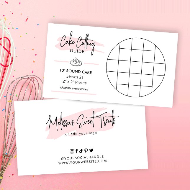 Carte D'accompagnement Guide des portions de gâteau 2x2 de 10 po (10 inch round event cake cutting guide for 2x2 portions)