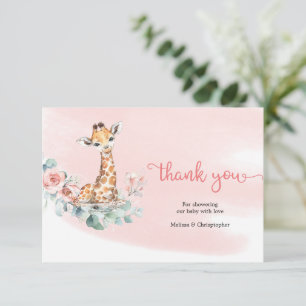 Carte D'accompagnement Guirlande à fleurs Boho Blush pour bébé eucalyptus