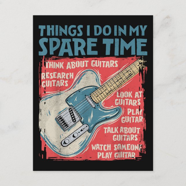 Carte D'accompagnement Guitare Que Je Fais Dans Mon Temps De Rechange Drô (Devant)