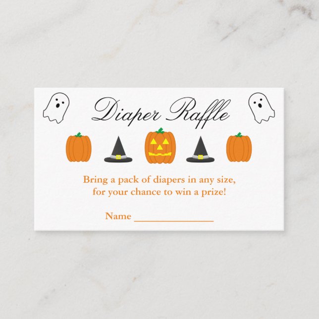 Carte D'accompagnement Halloween Baby shower Déchets Raffle (Devant)