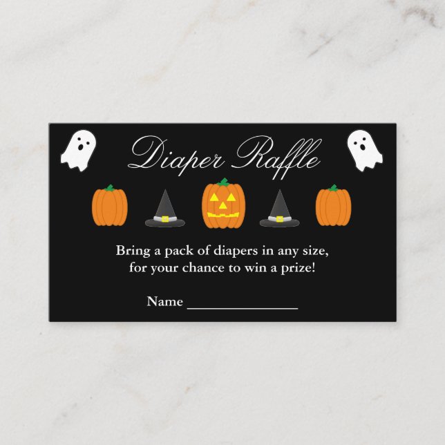 Carte D'accompagnement Halloween Baby shower Déchets Raffle (Devant)