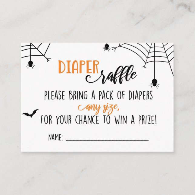 Carte D'accompagnement Halloween Baby shower Déchets Raffle (Devant)