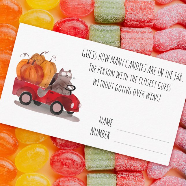 Carte D'accompagnement Halloween Candy Devinant jeu de dessin Citrouille  (Créateur téléchargé)