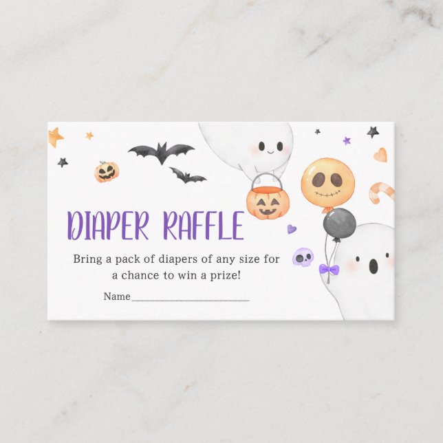 Carte D'accompagnement Halloween Fantôme Violet Petit Déchets De Boo Raff (Devant)