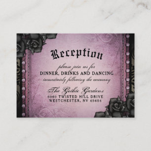 Carte D'accompagnement Halloween gothique violet noir 3,5 x 2,5 Réception