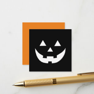 Carte D'accompagnement Halloween orange noir Jack-o'-lantern visage citro