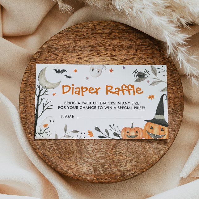 Carte D'accompagnement Halloween Petit Boo Baby shower Déchets Raffle (Créateur téléchargé)