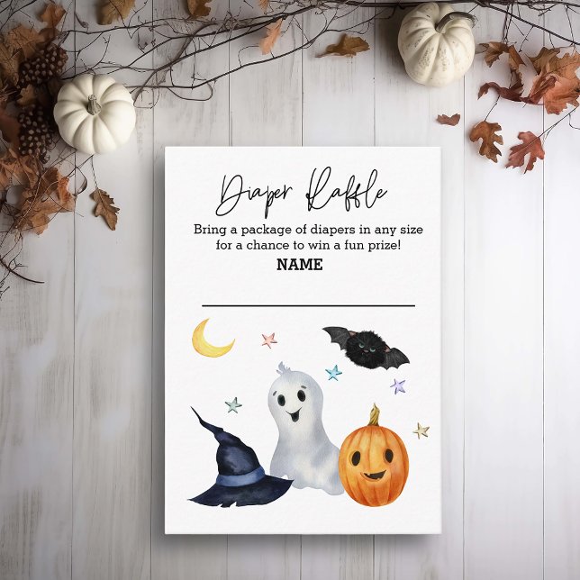 Carte D'accompagnement Halloween Raffin Halloween Ghost Boo Aquarelle (Créateur téléchargé)
