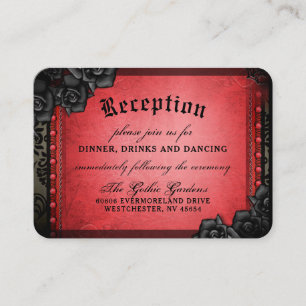 Carte D'accompagnement Halloween rouge gothique noir 3,5 x 2,5 réception