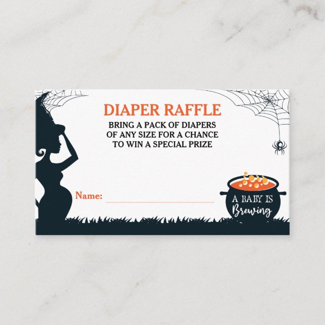 Carte D'accompagnement Halloween Sorcière Baby shower Déchets Raffle (Devant)