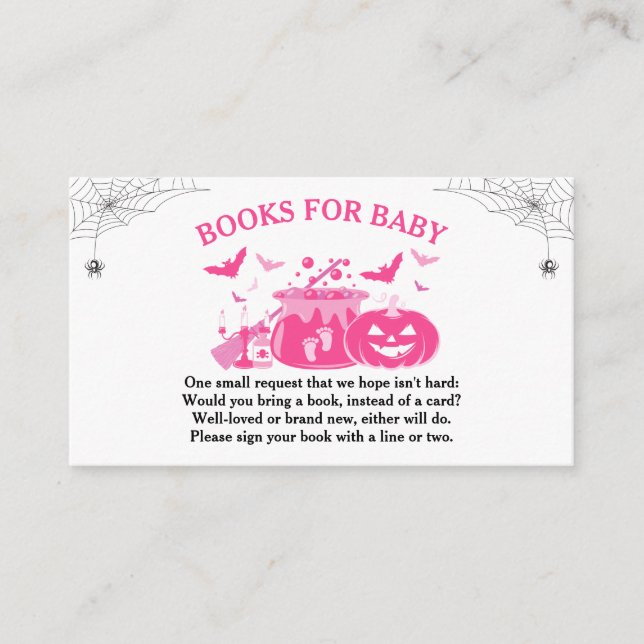 Carte D'accompagnement Halloween sorcière Baby shower Livres pour bébé (Devant)