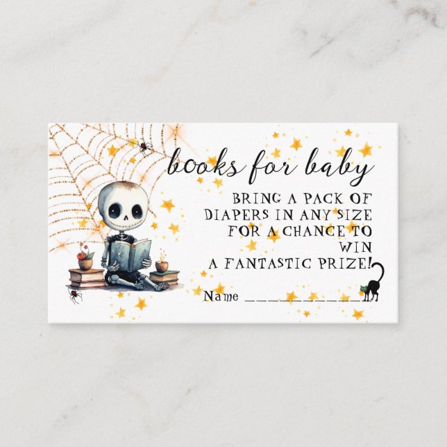 Carte D'accompagnement Halloween Squelette Baby shower Déchets Raffin (Devant)