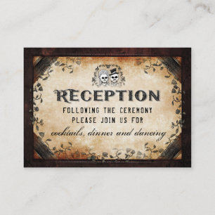 Carte D'accompagnement Halloween Squelette Gothique Brown Réception