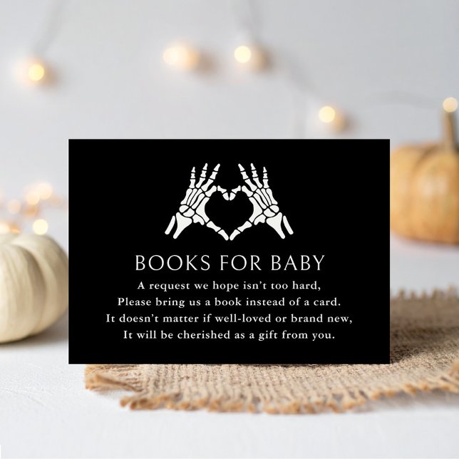 Carte D'accompagnement Halloween Squelette Mains Livres pour bébé (Créateur téléchargé)