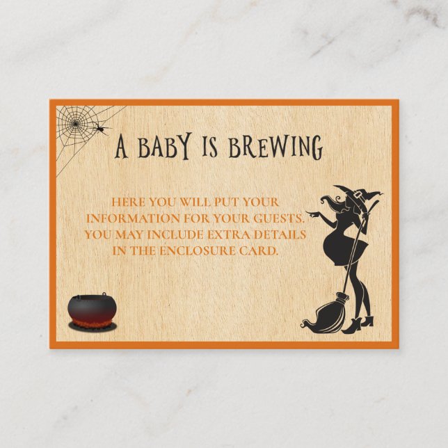 Carte D'accompagnement Halloween Witch Octobre Baby shower (Devant)
