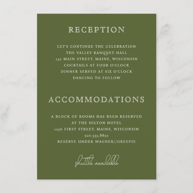 Carte D'accompagnement Hameçons de pêche en plein air Mariage vert Insert (Devant)