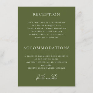 Carte D'accompagnement Hameçons de pêche en plein air Mariage vert Insert